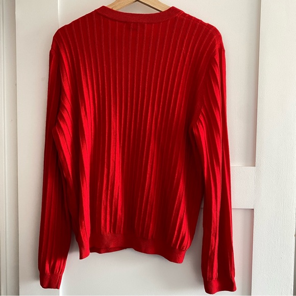 BNWT APC 🍒 cardigan 100% wool ribbed cardigan POP OF RED - Picture 5 of 5